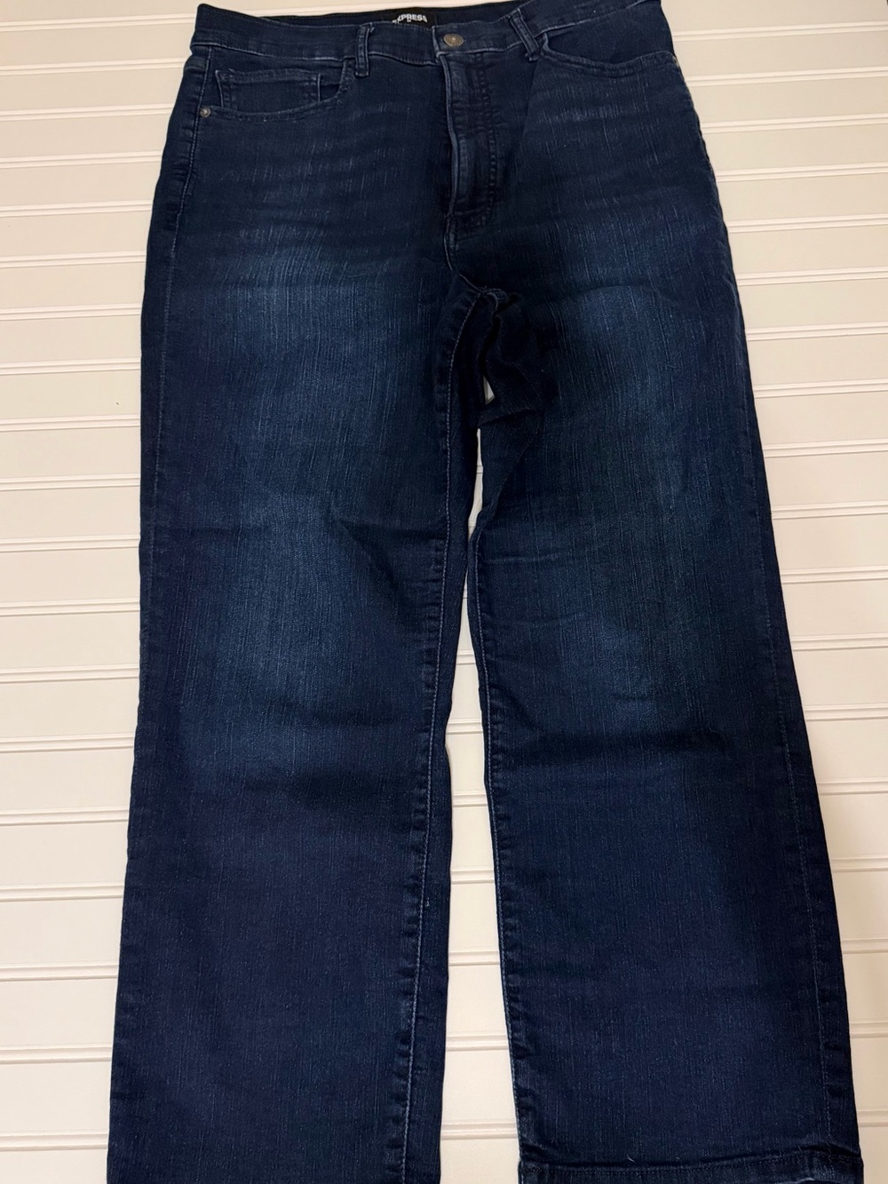 Express Women’s Dark Blue Straight-Leg Ankle Jeans Size 12